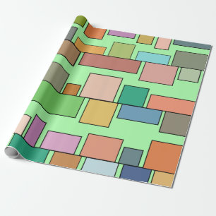 Papel De Presente Retângulos de Boho