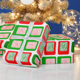 Papel De Presente Retângulos de Natal