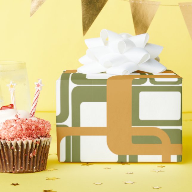 Papel De Presente Retângulos Modernos do Século de Médio Mais Aberto (Festa de aniversário)