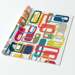Papel De Presente Retângulos Modernos do século médio