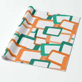 Papel De Presente Retângulos Modernos do Século médio