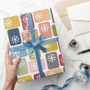 Papel De Presente Retângulos Striped