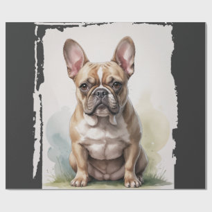 Papel De Presente Retrato de Bulldog Francês