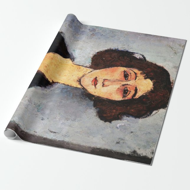 Papel De Presente Retrato de Jeune Femme, Modigliani (Desenrolado)
