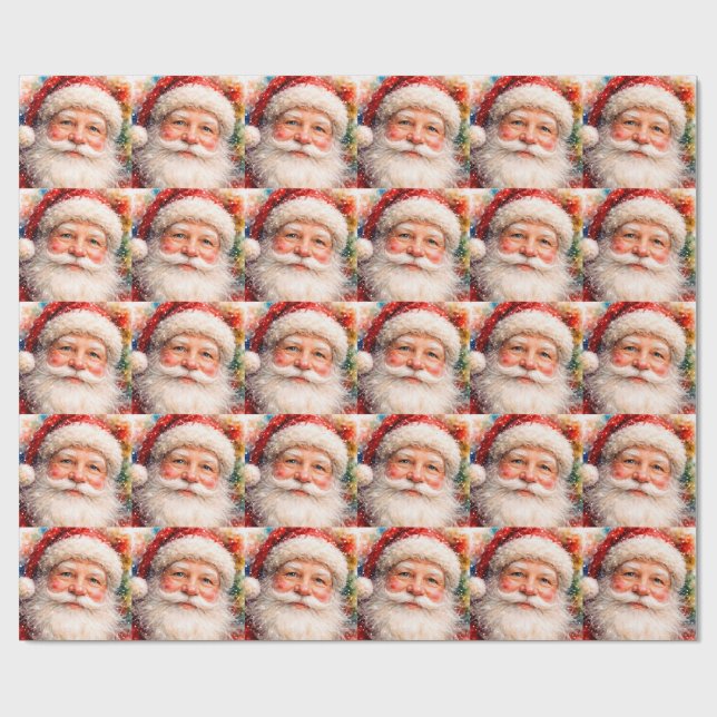 Papel De Presente Retrato de Natal Alegre do Papai Noel  (Aberto)