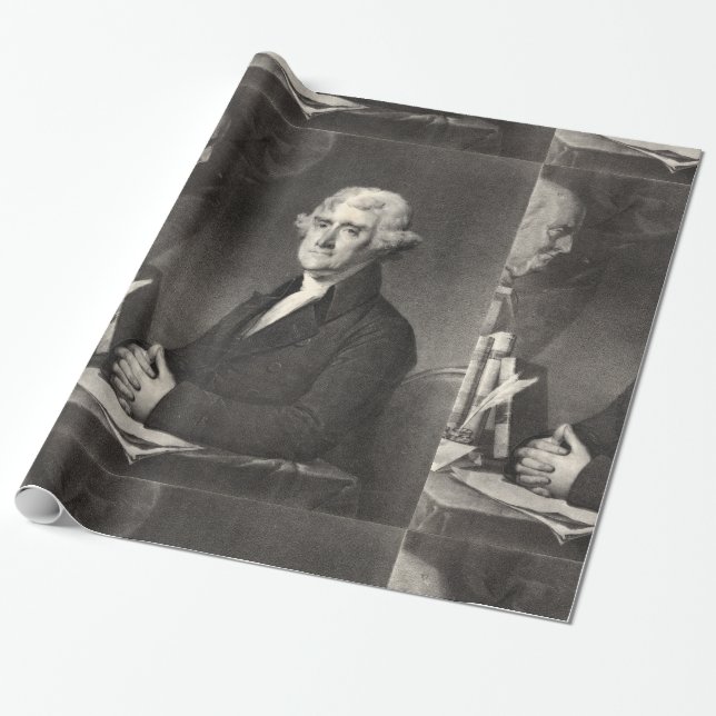 Papel De Presente Retrato de Thomas Jefferson (Desenrolado)