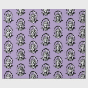 Papel De Presente Retrato de um velho chefe nativo americano
