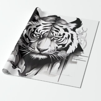 Papel De Presente Retrato dos Tigres com um design impressionante