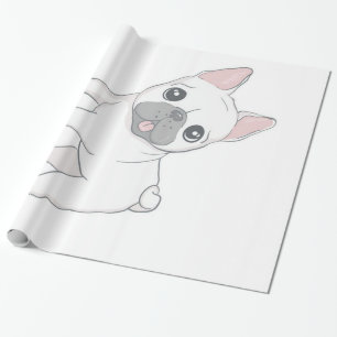 Papel De Presente Retrato para Bulldog Francês   Pão-Cão