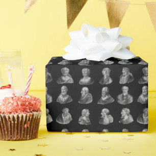 Papel De Presente Retratos Padrão dos Filósofos Antigos Negros