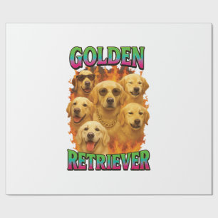 Papel De Presente Retriever Dourado