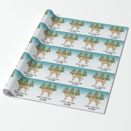 Papel De Presente Retriever Labrador Amarelo Texto Personalizado de 