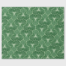 Papel De Presente Retro Art Deco Lime Green Geometric Pattern