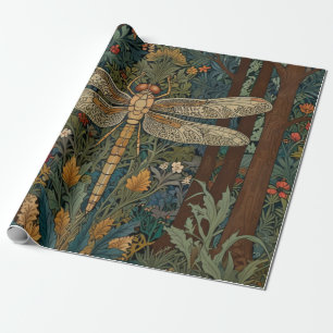 Papel De Presente Retro art nouveau dragonfly boho chic
