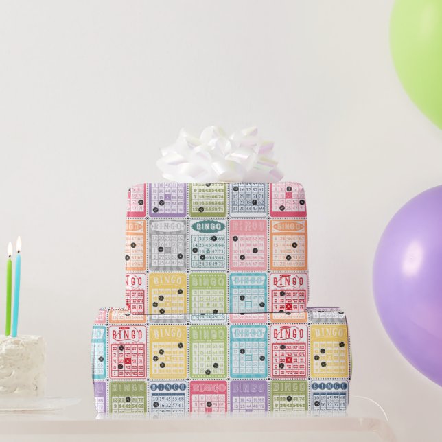 Papel De Presente Retro Bingo (Presentes para festas)
