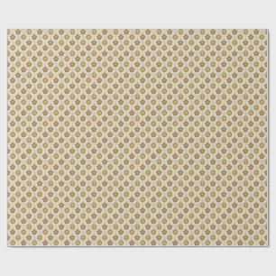 Papel De Presente Retro Bloom Harmony Baby Blue Mustard