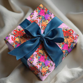 Papel De Presente Retro bonito, férias de arco vermelho, cor-de-rosa