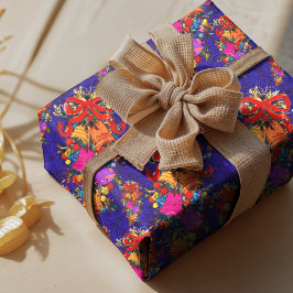 Papel De Presente Retro bonito, vermelho, feriado arco azul