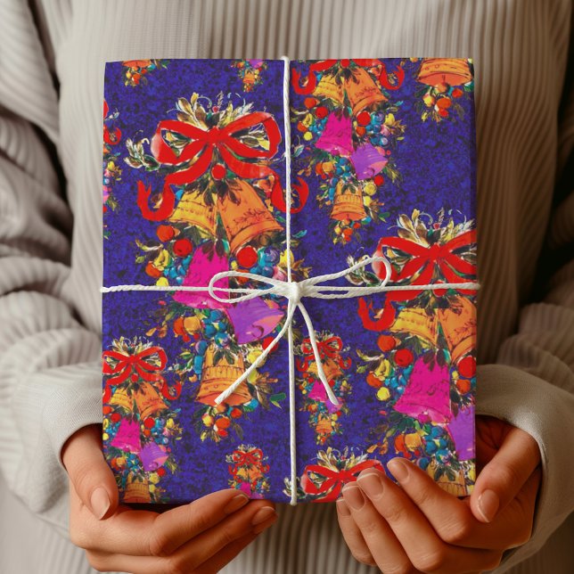 Papel De Presente Retro bonito, vermelho, feriado arco azul (Criador carregado)