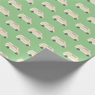 Papel De Presente Retro Campervan Motorhome RV Van Green
