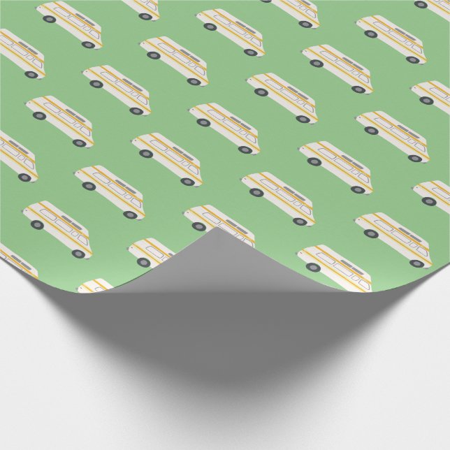 Papel De Presente Retro Campervan Motorhome RV Van Green (Ponta)