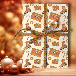 Papel De Presente Retro Christmas Joy