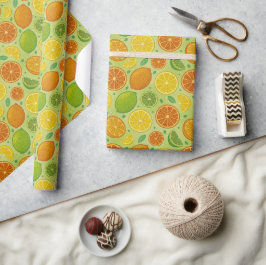 Papel de Presente Retro Citrus Pop Art