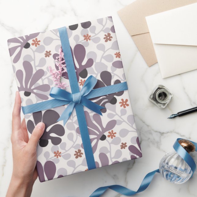 Papel De Presente Retro Clássico Vinhas e Flores (Presentear)
