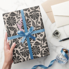 Papel De Presente Retro Dark Daisy