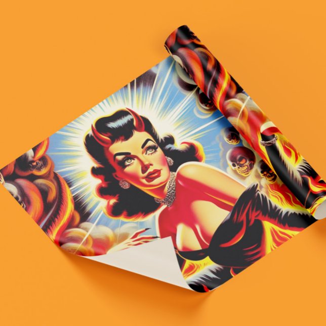 Papel De Presente Retro Devilish Pinup (Criador carregado)