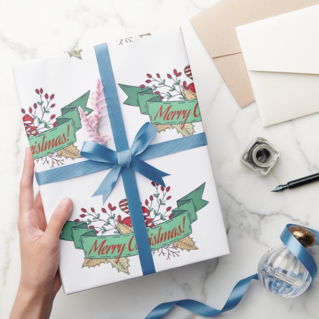 Papel De Presente Retro Feliz Natal / Feriados 2022 (Presentear)