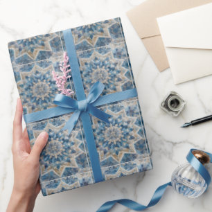 Papel De Presente Retro Floco de Neve Caleidoscópio Quiloto