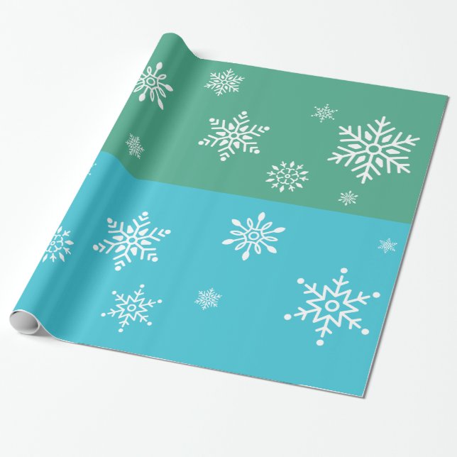 Papel De Presente Retro - Flocos de neve (Desenrolado)