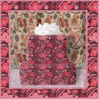 Papel De Presente Retro-floral