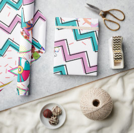 Papel De Presente Retro Funky