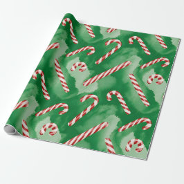Papel De Presente Retro Green Christmas Wrapping Paper