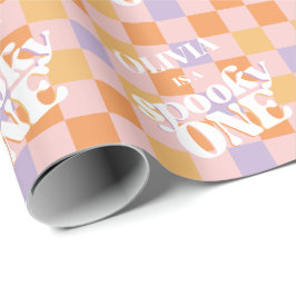 Papel De Presente Retro Groovy Halloween Primeiro Aniversário