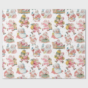 Papel De Presente Retro Groovy Papai Noel Pensou no Natal
