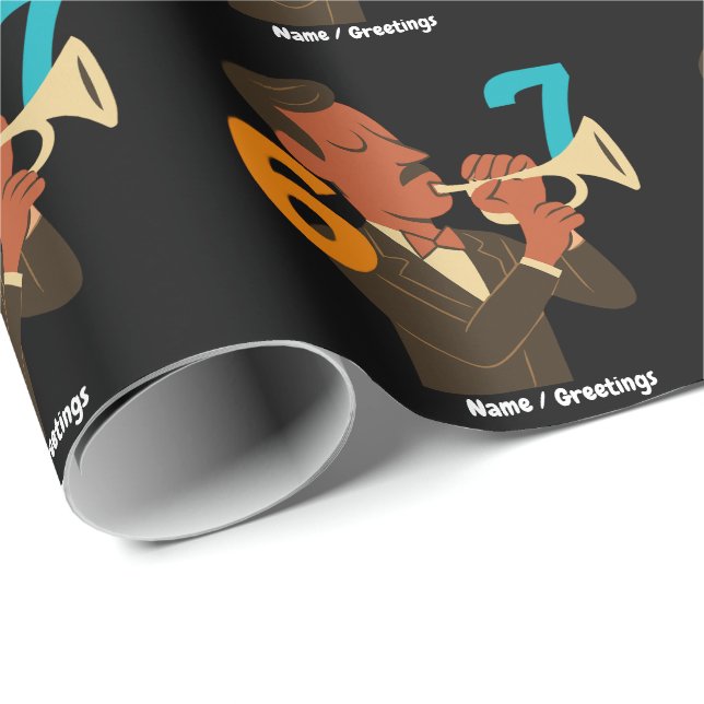 Papel De Presente Retro Jazz Spirit 67 – Mid-Century Modern Festival (Ponta do rolo)