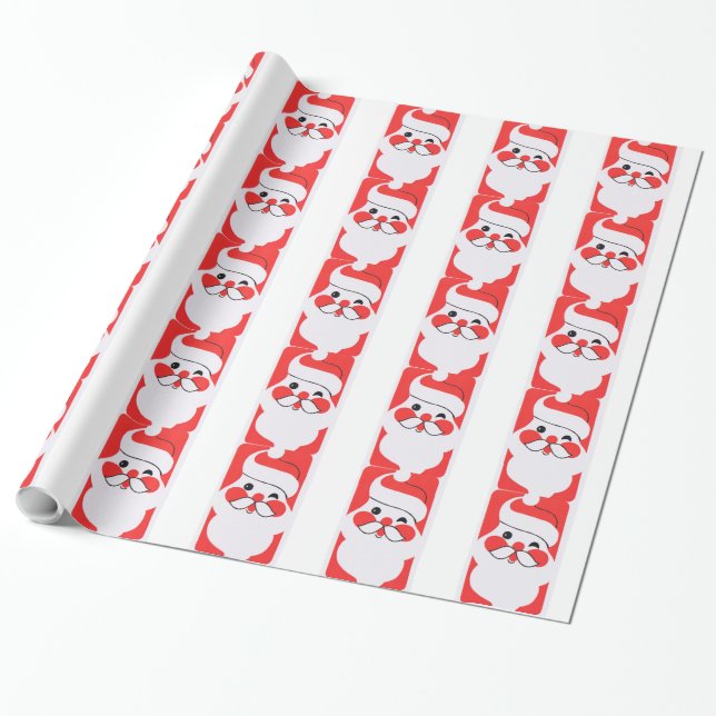 Papel De Presente Retro Jolly Santa Claus (Desenrolado)