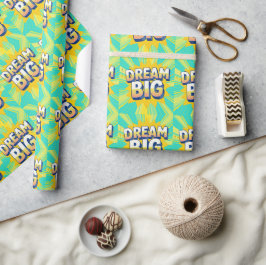 Papel De Presente Retro lettering dream big text