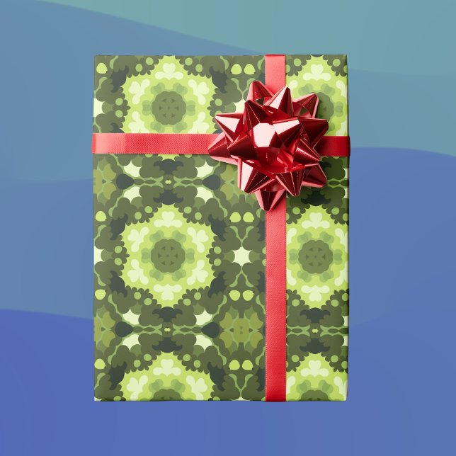 Papel De Presente Retro Mandala Green (Criador carregado)