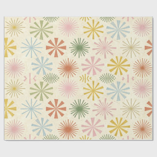 Papel De Presente Retro Mid-Century Starburst Pattern Wrapping Paper