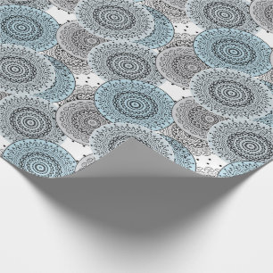 Papel De Presente Retro, padrão retrô, azul e cinza, elegante