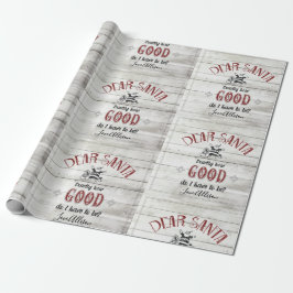 Papel De Presente Retro Papai Noel Rustic, Personalizado