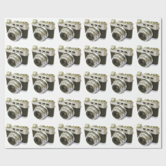 PAPEL DE PRESENTE RETRO PHOTO CAMERA MOTIF (Aberto)