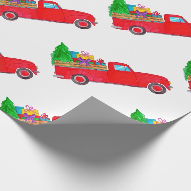 Papel De Presente Retrô Pickup com presentes de Natal (Ponta)