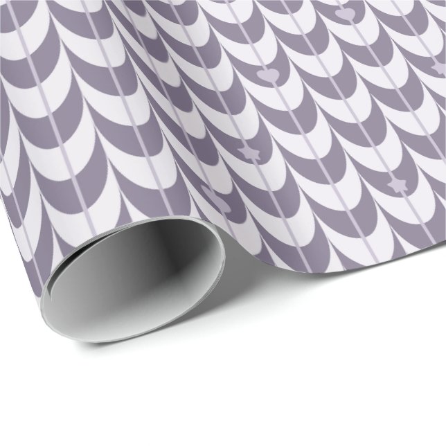 Papel De Presente Retro Scallop Geometric Pattern (Ponta do rolo)