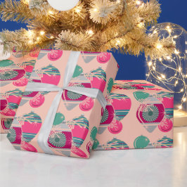 Papel De Presente Retro Shiny Ornaments Natal
