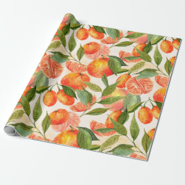 Papel De Presente RETRO Tangerinas Mandarinas Filial Natal